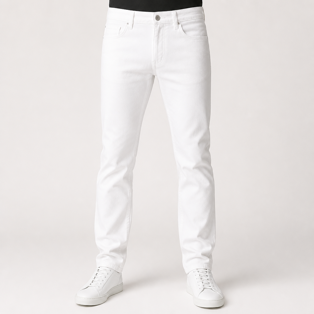 Kester | Mens Slim Fit Stretch Denim Casual Skinny Jeans, White