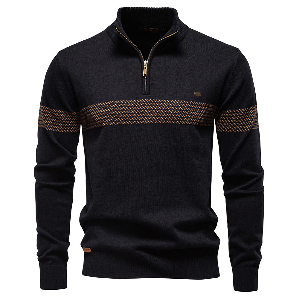 Killian | Mens Half Zip Cotton Sweater Stand Collar Casual - 5