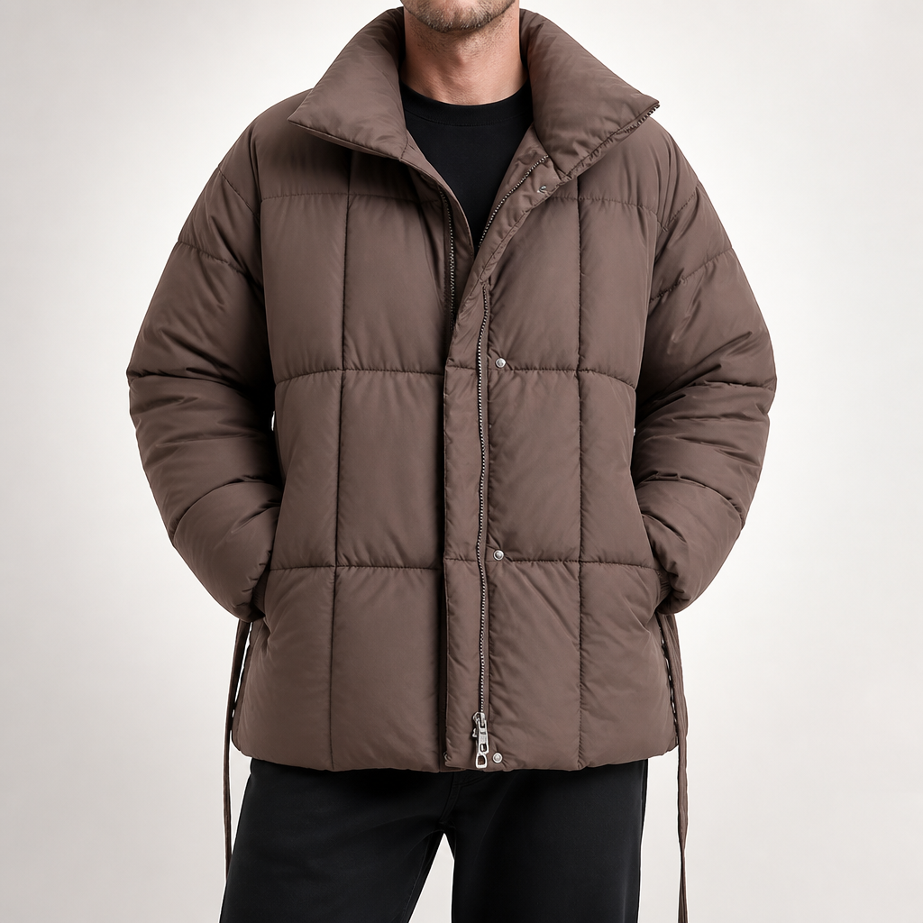 Lambert | Mens Puffer Padded Warm Winter Down Jacket, Brown