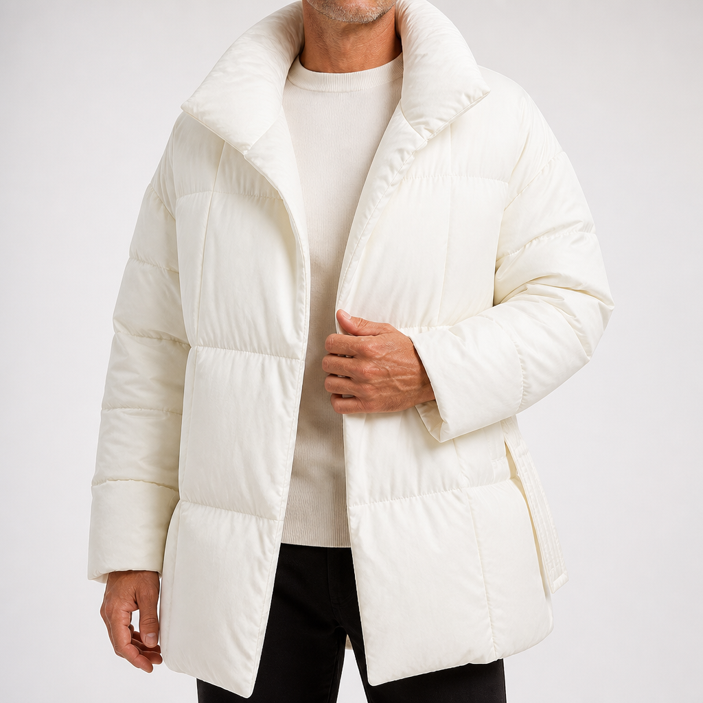 Lambert | Mens Puffer Padded Warm Winter Down Jacket, White