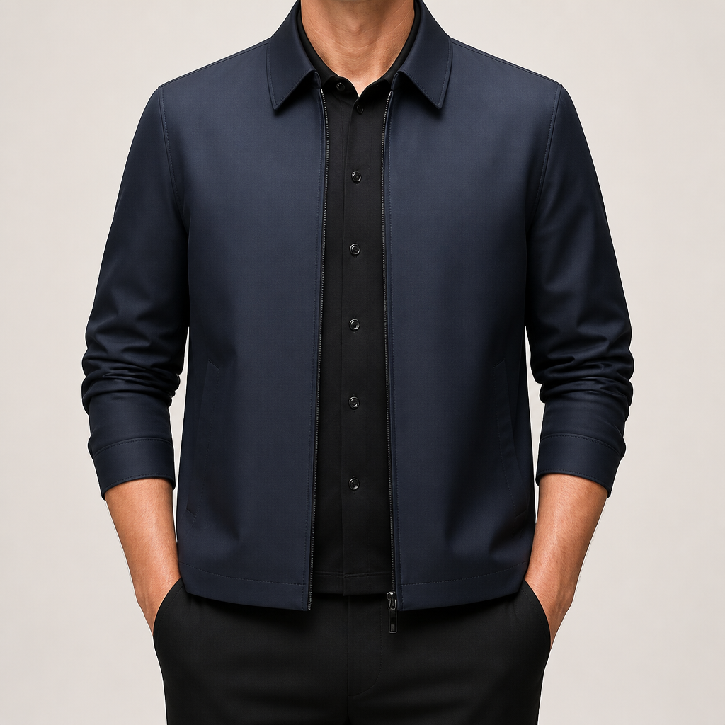 Laurence | Mens Blazer Lapel Business Smart Formal Jacket, Navy Blue