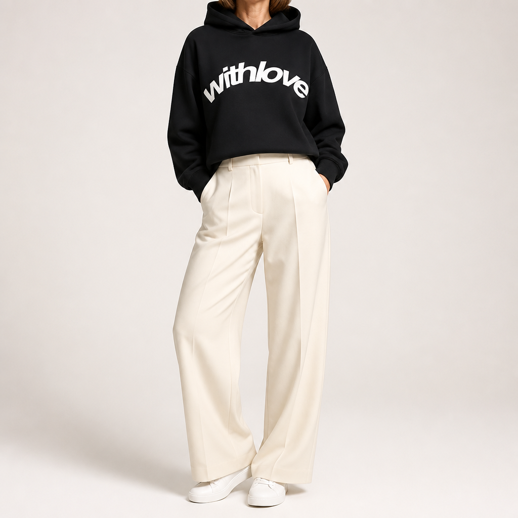 Leif | Womens Hoodies Hooded Sweatshirt Letter Print Long Sleeve Jacket, Black