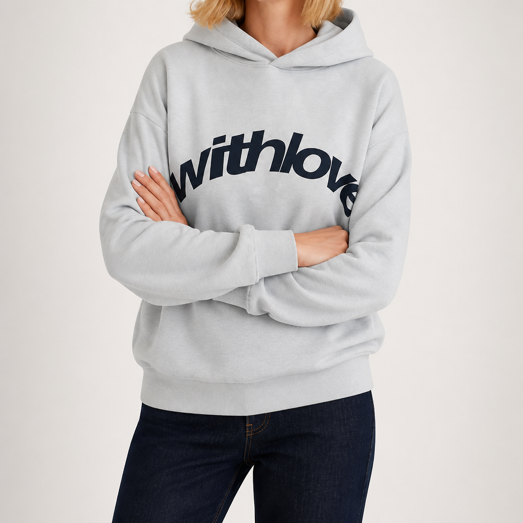 Leif | Womens Hoodies Hooded Sweatshirt Letter Print Long Sleeve Jacket, White