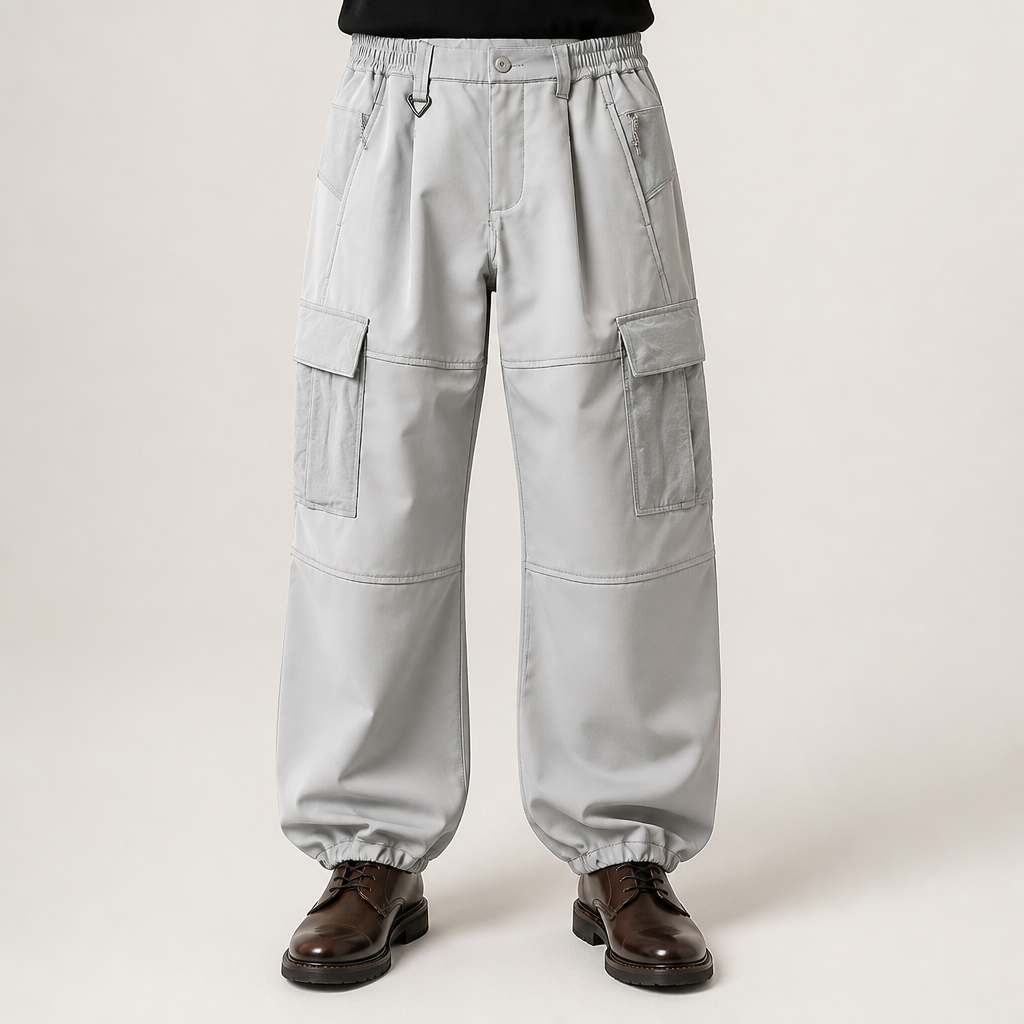 Leon | Mens Cargo Trousers Windproof Fleece Lined Outdoor Tactical Pants, Gray