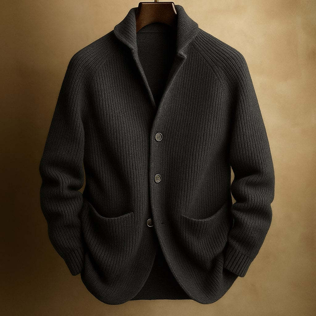 Leopold | Mens Three Button Notch Lapel Cardigan Gentleman Knit - 1