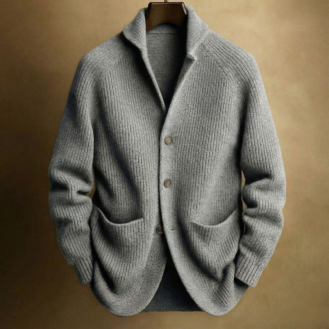 Leopold | Mens Three Button Notch Lapel Cardigan Gentleman Knit - 2