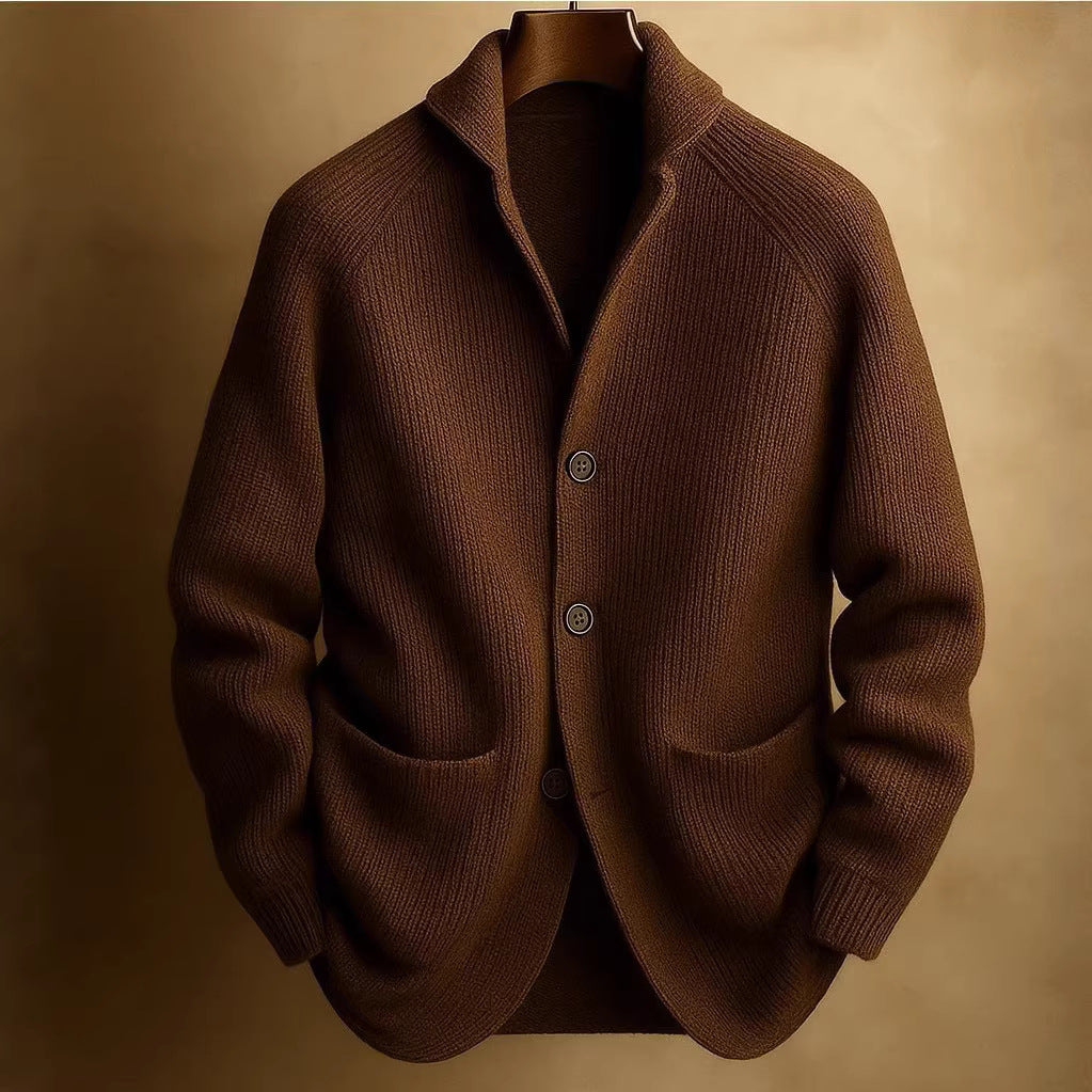 Leopold | Mens Three Button Notch Lapel Cardigan Gentleman Knit - 3