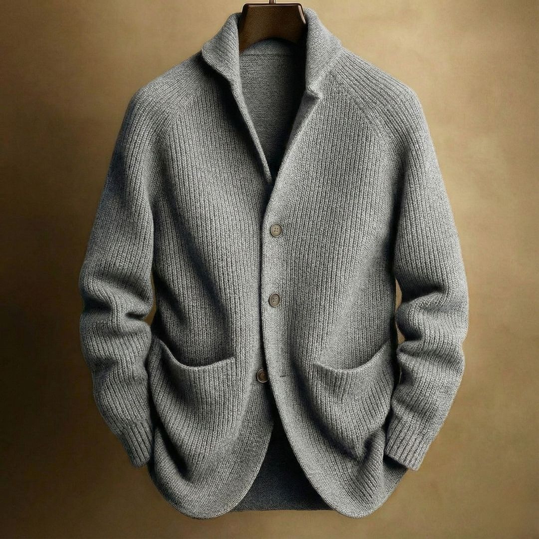 Leopold | Mens Three Button Notch Lapel Cardigan Gentleman Knit - 7