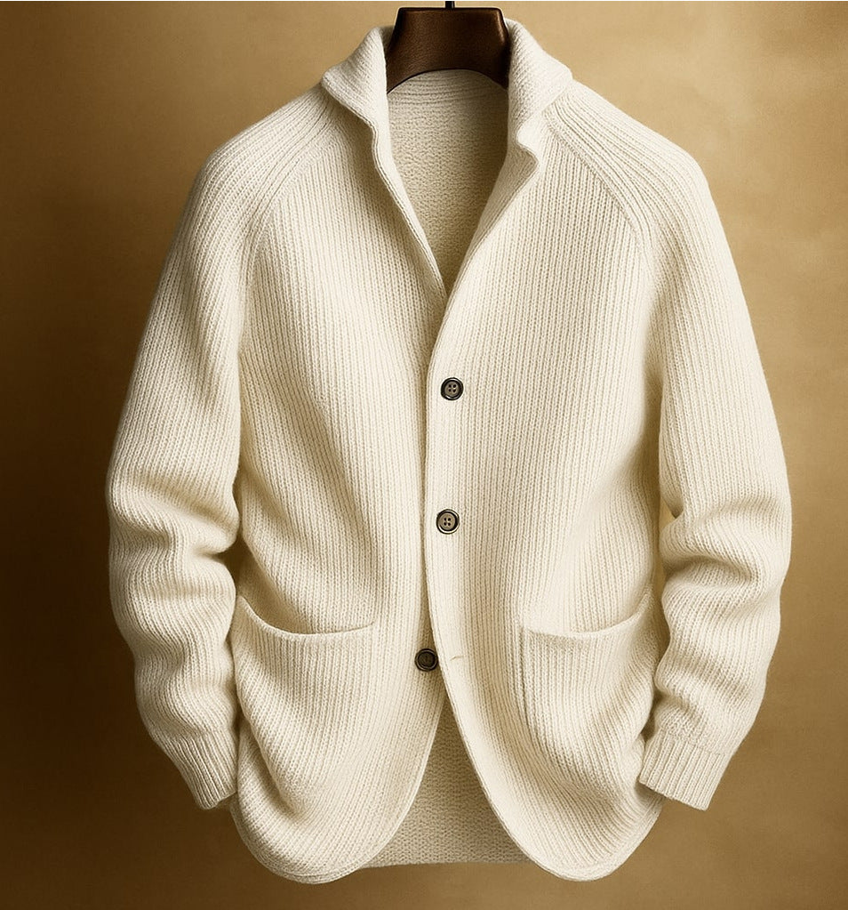 Leopold | Mens Three Button Notch Lapel Cardigan Gentleman Knit - 9