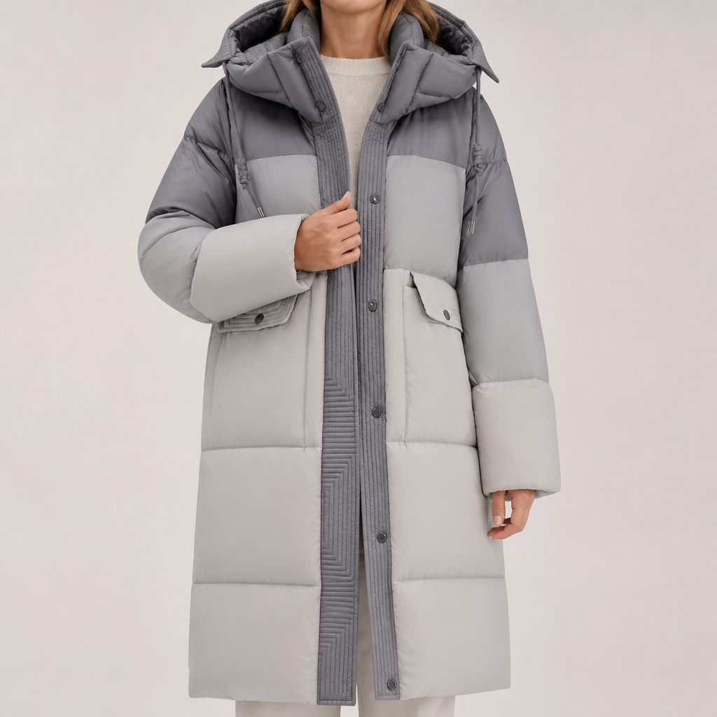 Leopold | Womens Puffer Jacket Down Padded Warm Winter Coat, Blue Gray