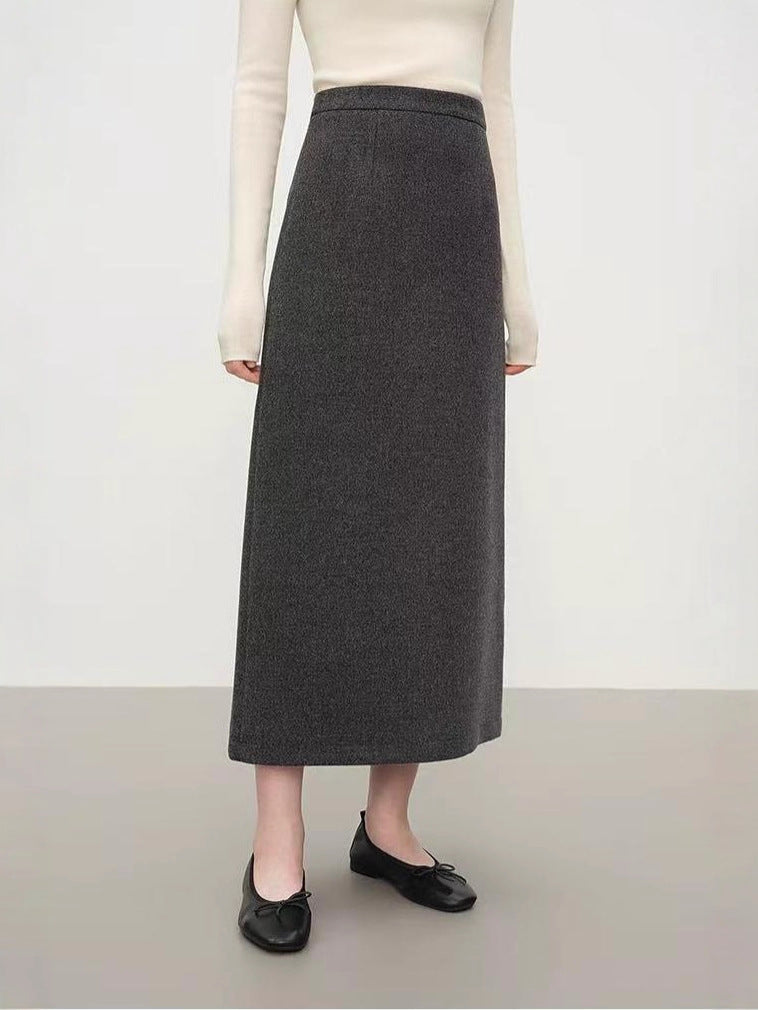 Liesl | Womens Knitted Straight A Line Midi Skirt - 3