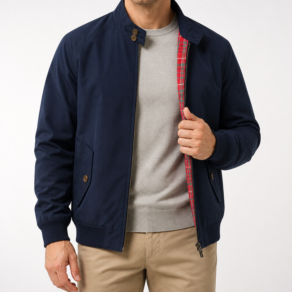 Lieve | Mens Jacket Casual Zip Up Outdoor Jacket, Navy Blue