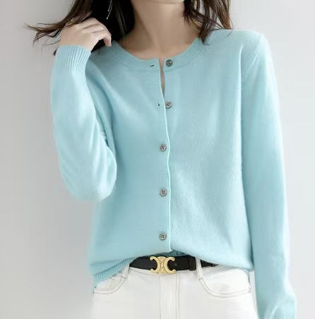 Liv | Womens Round Neck Cropped Knit Cardigan - 10
