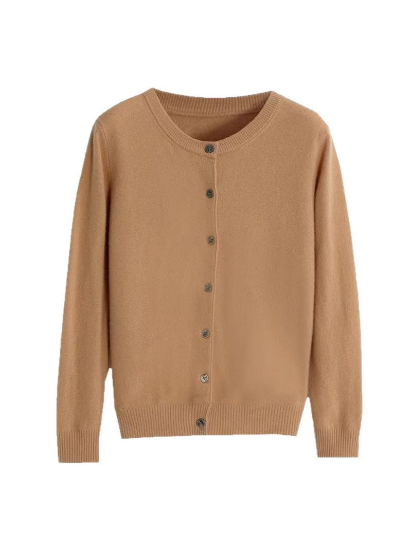 Liv | Womens Round Neck Cropped Knit Cardigan - 5
