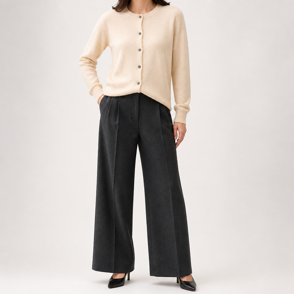 Liv | Womens Cardigan Round Neck Cropped Knitted Jumper Cardigan, Beige
