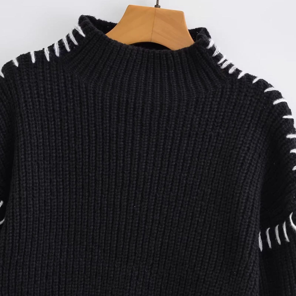 Lucienne | Womens French Style Patchwork Long Sleeve Top - 3