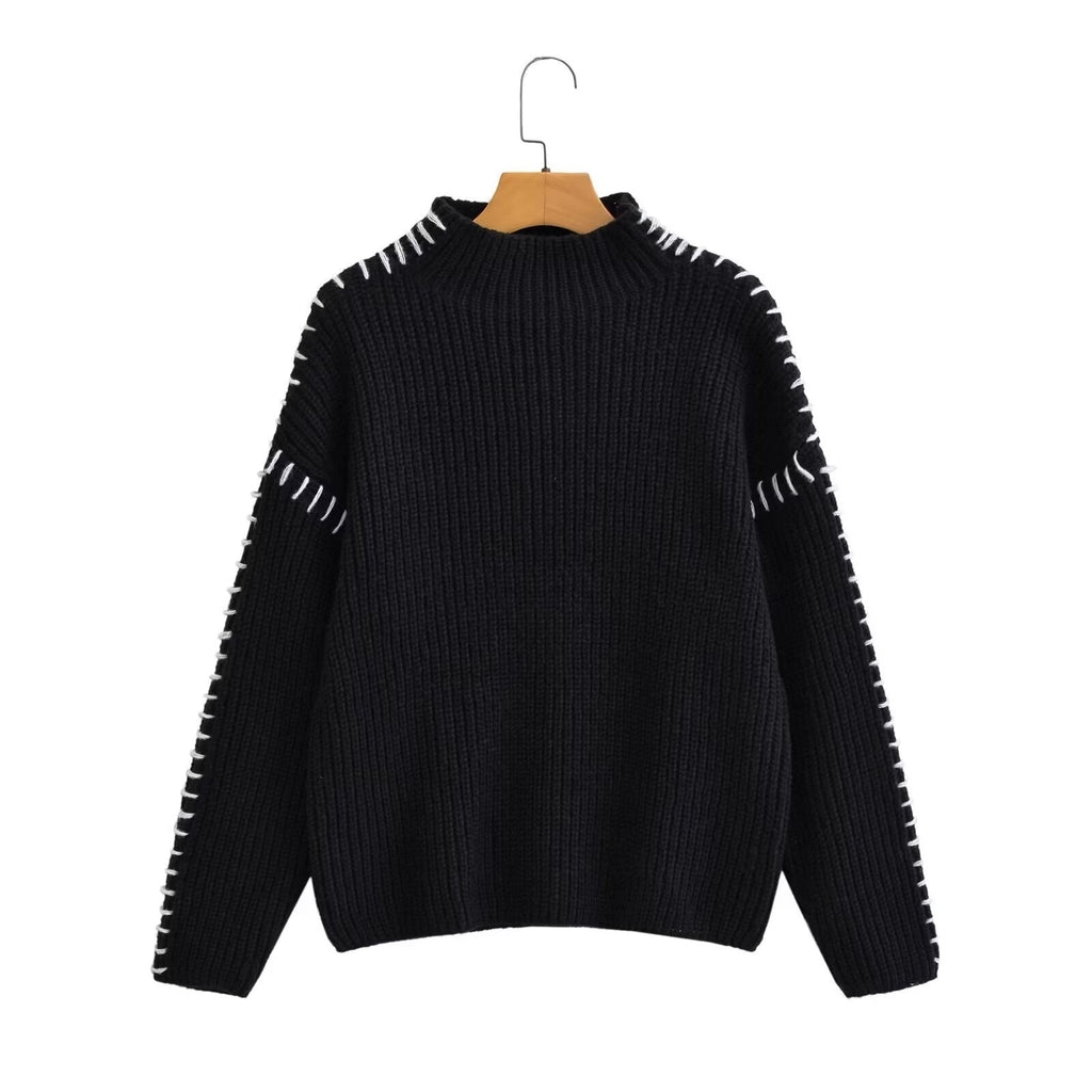 Lucienne | Womens French Style Patchwork Long Sleeve Top - Multi