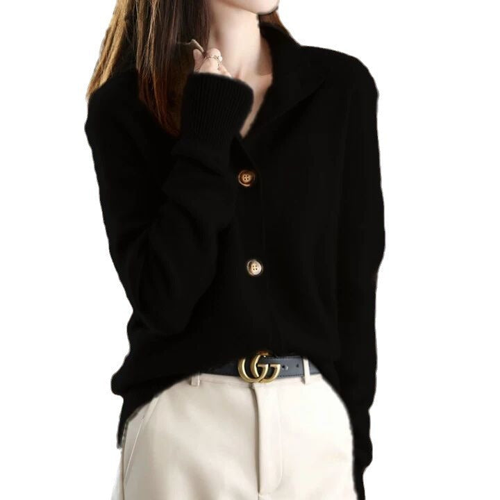 Lucinda | Womens Knit Cardigan Stand Collar Loose Jacket - 5