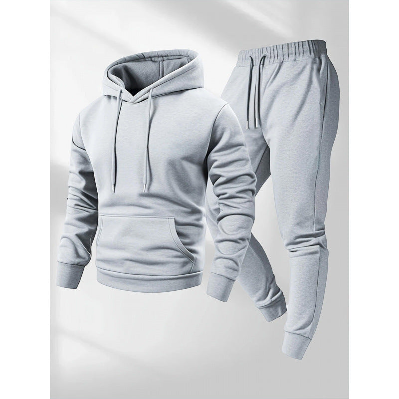 Lucius | Mens Casual Autumn Winter Long Sleeve Pullover Cotton Shirt - Light Grey