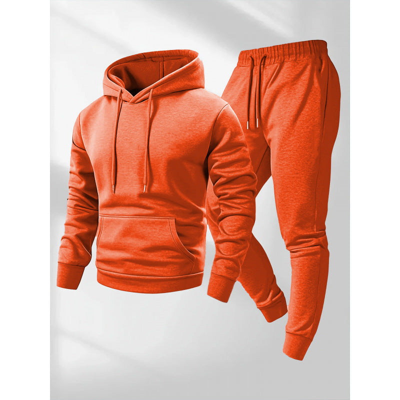 Lucius | Mens Casual Autumn Winter Long Sleeve Pullover Cotton Shirt - Orange