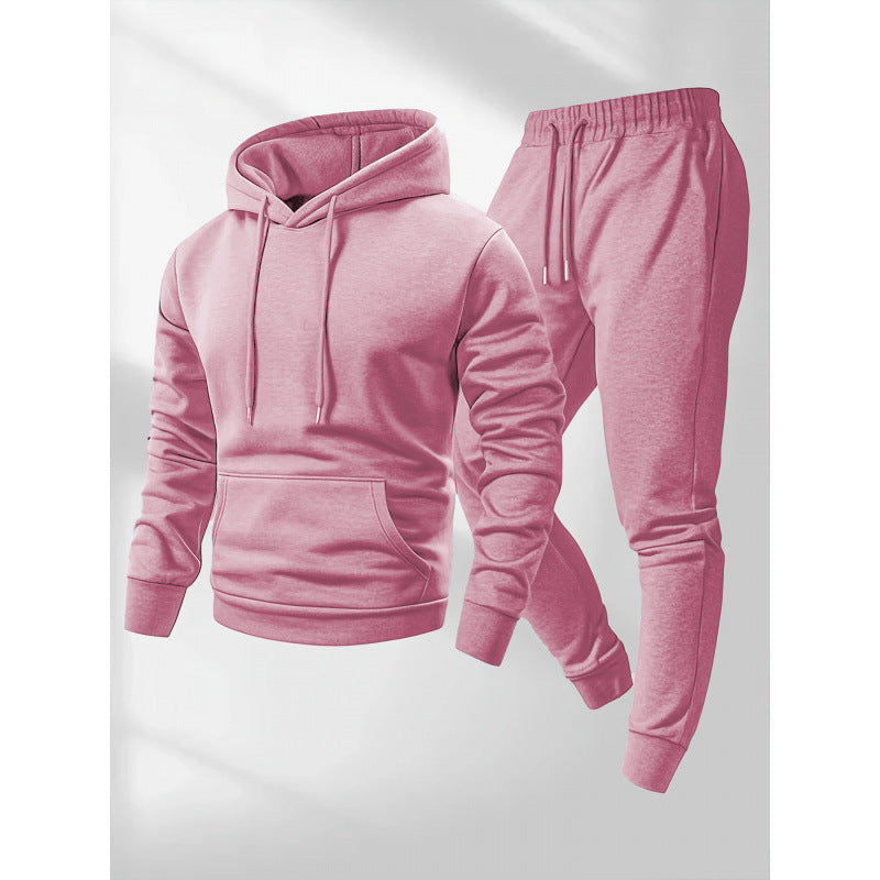 Lucius | Mens Casual Autumn Winter Long Sleeve Pullover Cotton Shirt - Pink