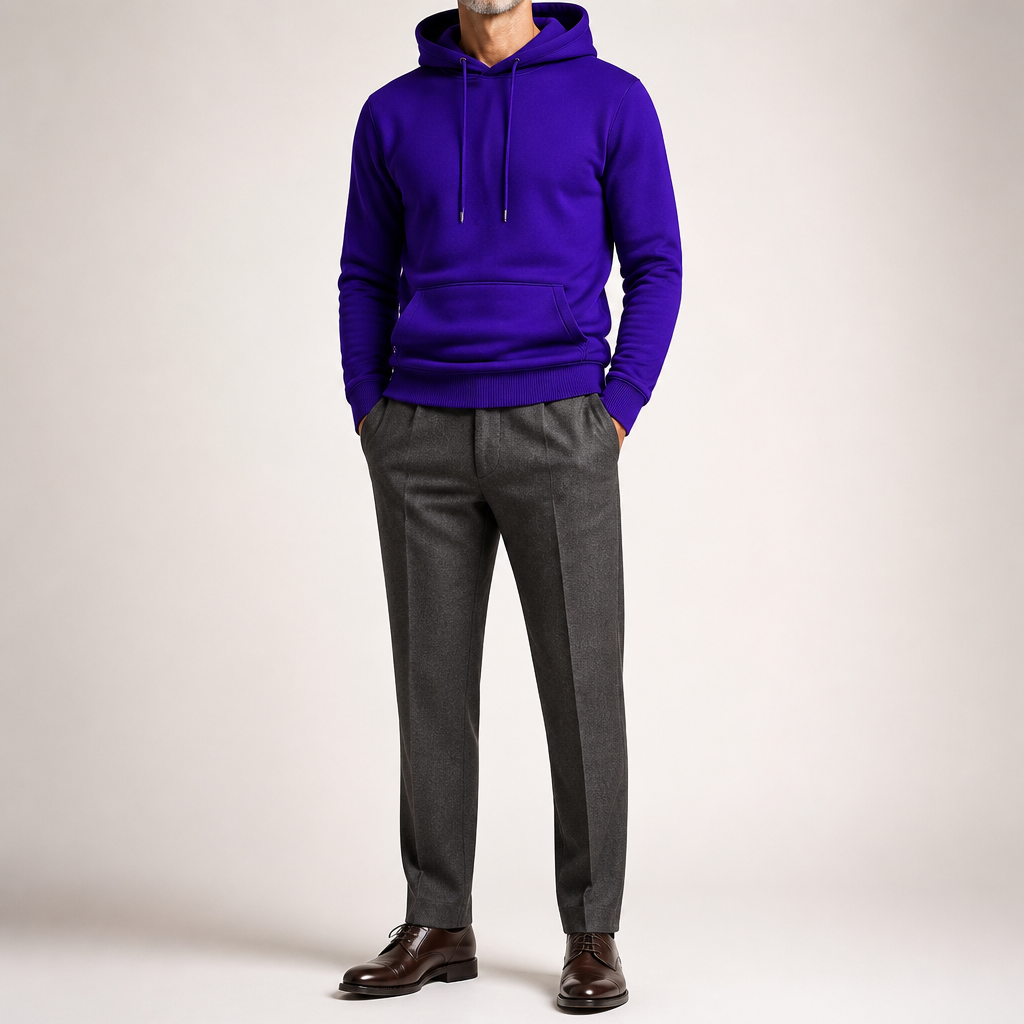 Lucius | Mens Casual Autumn Winter Long Sleeve Pullover Cotton Shirt, Rple
