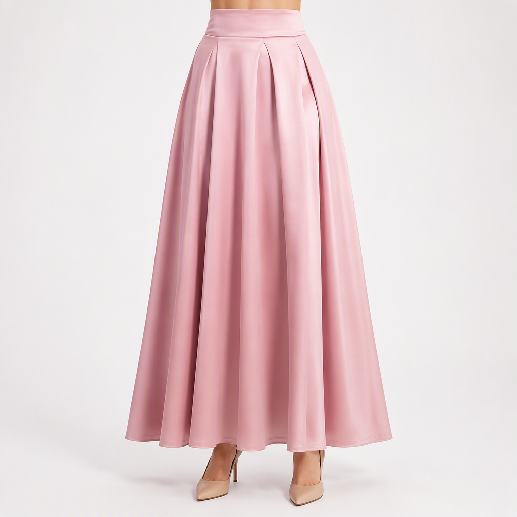 Maeve | Womens Plus Size High Waisted A Line Long Maxi Skirt, Pink
