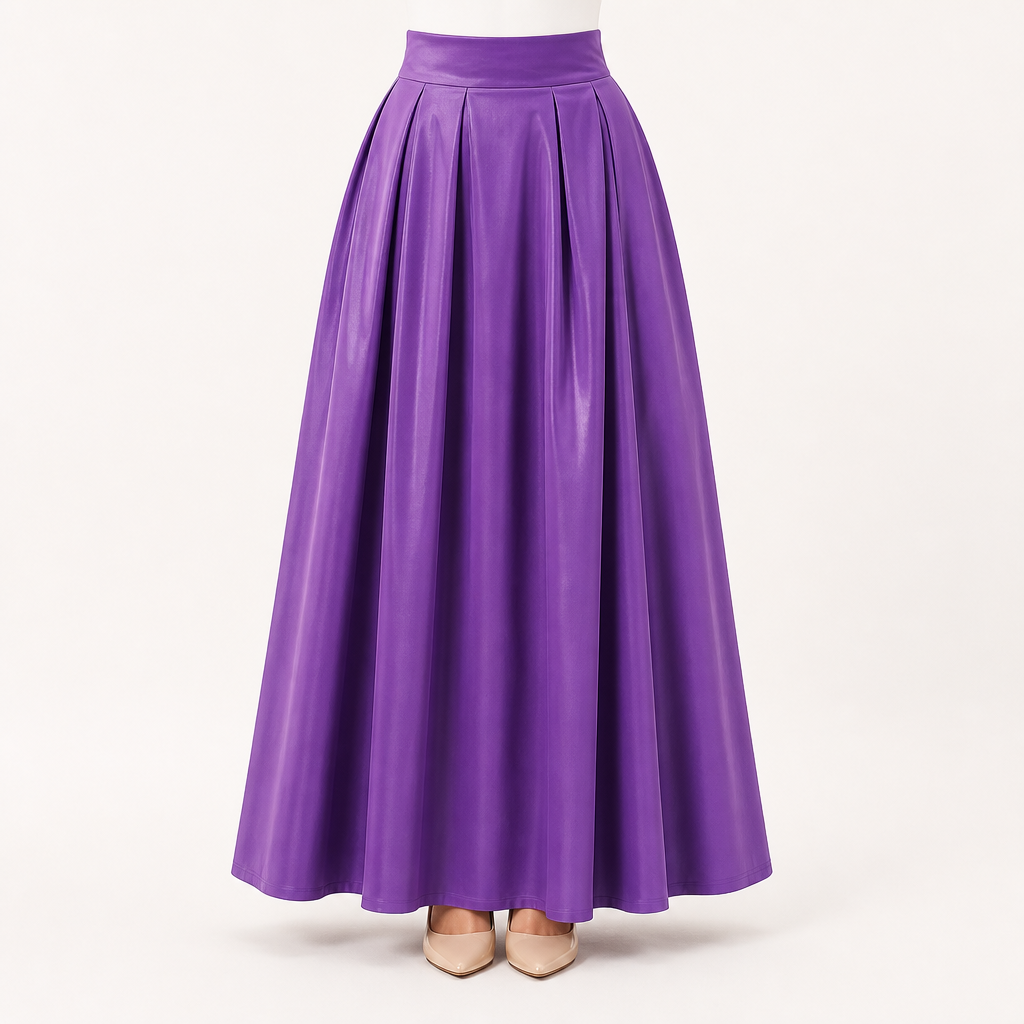 Maeve | Womens Plus Size High Waisted A Line Long Maxi Skirt, Purple