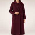 Magnus | Womens Wool Coat Blended Winter Overcoat, Wine Red
