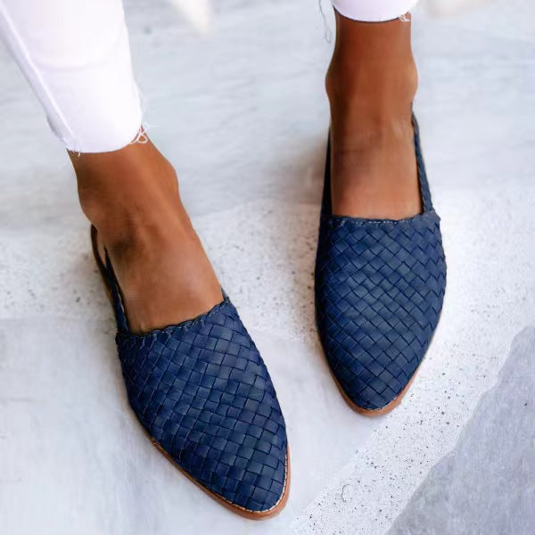 Marisol | Womens Pointed Toe Buckle Strap Flat Sandals - 7