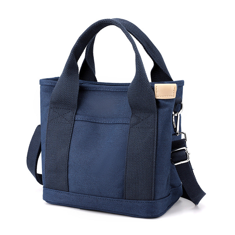 Marlowe | Womens Canvas Shoulder Crossbody Bucket Tote Phone Bag - Dark Blue