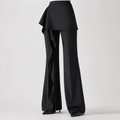 Marlowe | Womens Trousers Flared High Waisted Suit Casual Pants, Black
