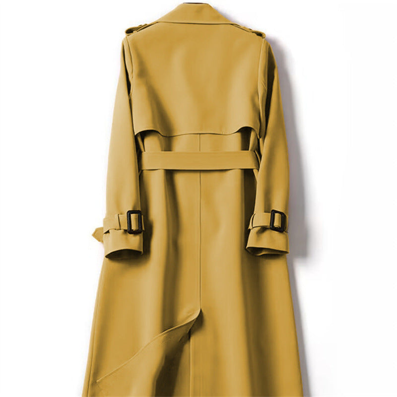 Marnie | Womens Mid Length Lapel Trench Coat, Lemon Yellow