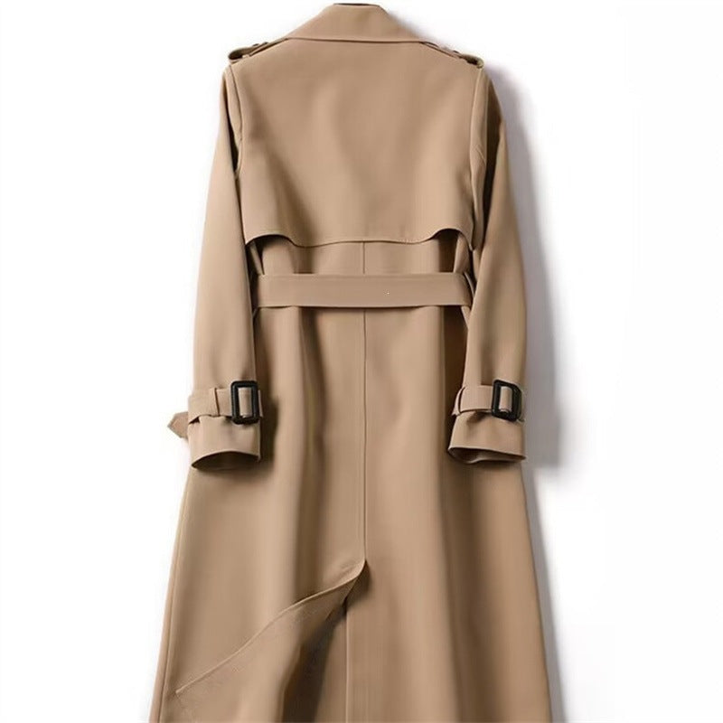 Marnie | Womens Mid Length Lapel Trench Coat, Mocha