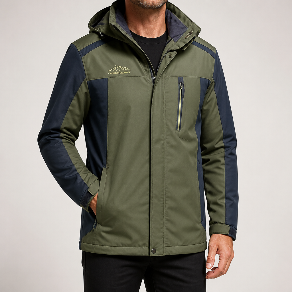 Maud | Mens Ski Jacket Fleece Lined Waterproof Windproof Snowboard Coat, Army Green 2