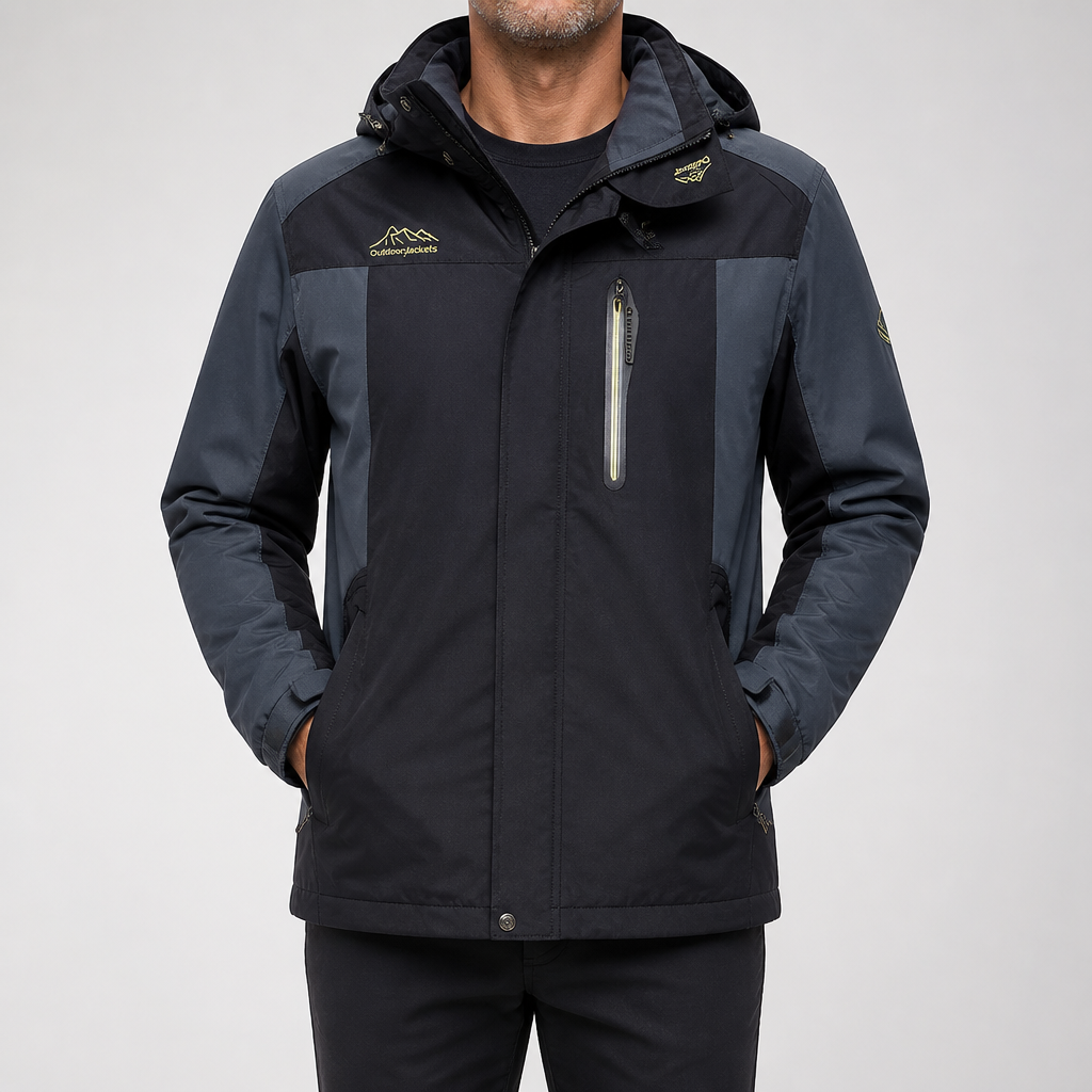 Maud | Mens Ski Jacket Fleece Lined Waterproof Windproof Snowboard Coat, Black 2