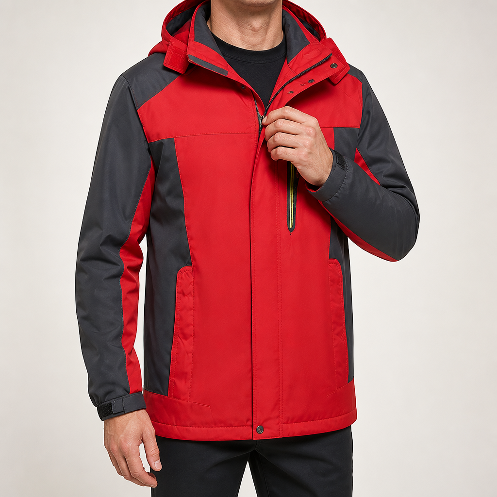 Maud | Mens Ski Jacket Fleece Lined Waterproof Windproof Snowboard Coat, Red 2