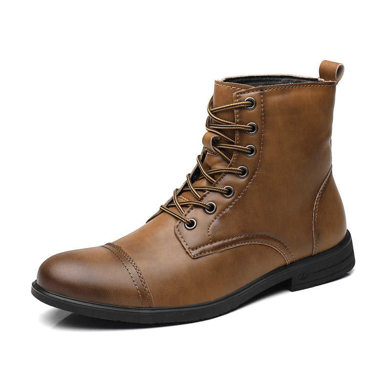 Merrick | Mens Autumn Winter Lace Up Leather Martin Boots - 5