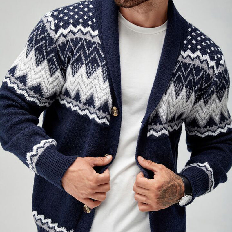 Merrick | Mens Solid Colour Knit Cardigan - 4