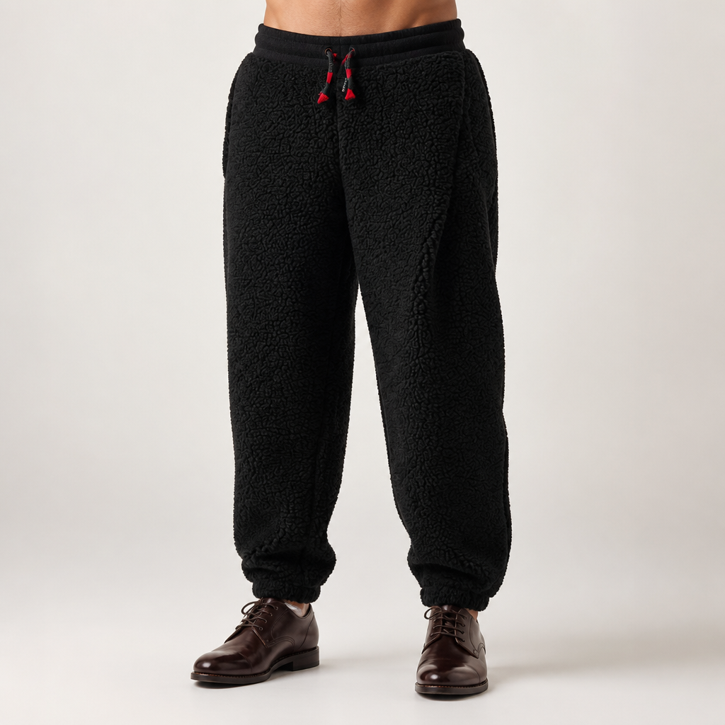 Merritt | Mens Work Winter Thickened Warm Casual Sports Trousers, Black