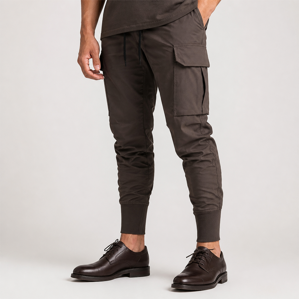Milo | Mens Cargo Work Multi Pocket Quick Dry Sports Trousers, Brown