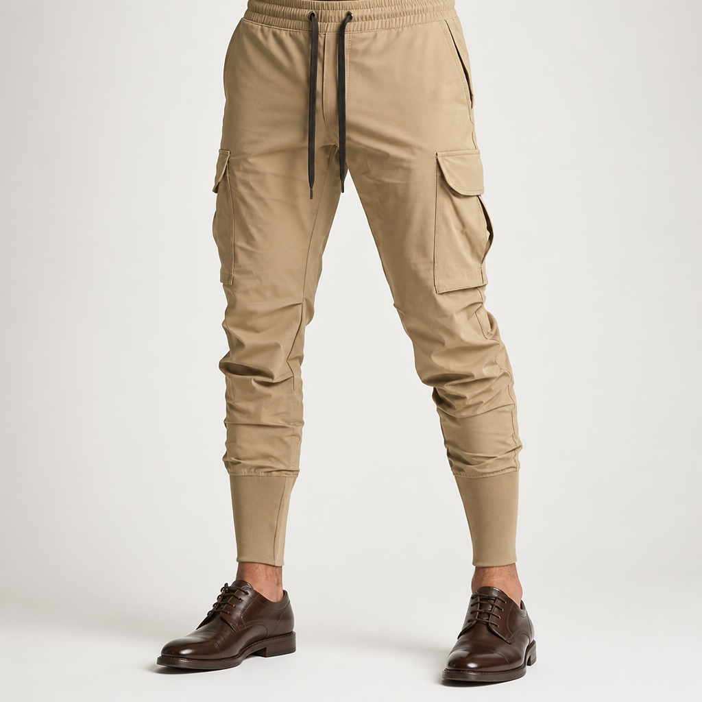 Milo | Mens Cargo Work Multi Pocket Quick Dry Sports Trousers, Khaki