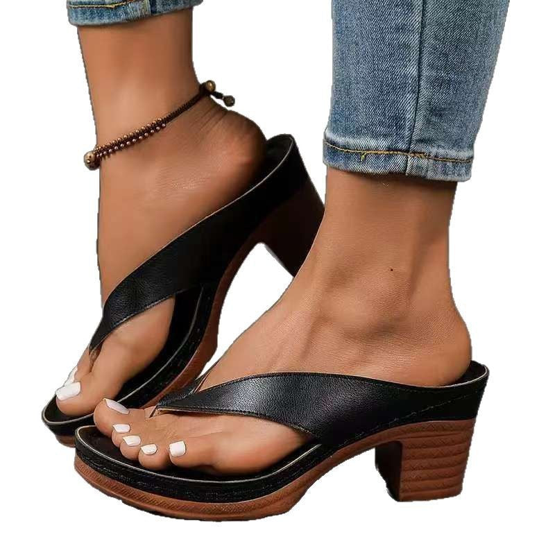 Mireille | Womens Block Heel Mule Gold Black White Sandals - 9