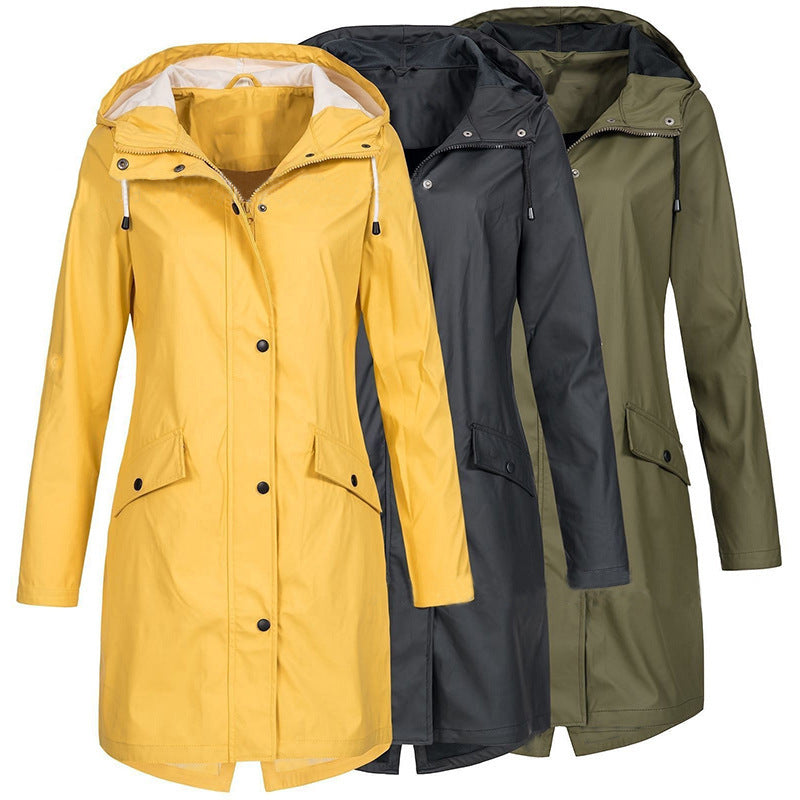 Mirren | Womens Waterproof Hooded Longline Rain Jacket