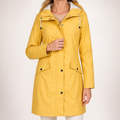 Mirren | Womens Waterproof Hooded Longline Rain Winter Windbreaker Autumn Jacket, Yellow