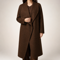 Nadia | Womens Wool Coat Long Stand Collar Winter Overcoat, Mocha