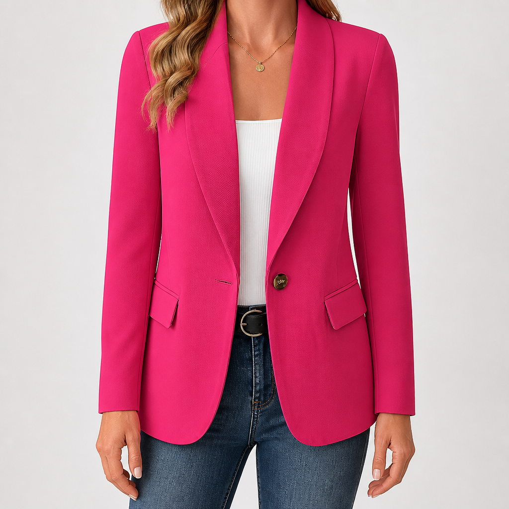 Nadine | Womens Long Sleeve Cardigan Blazer Knit Casual Jumper, Pink