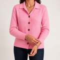 Nancy | Womens Button Knitted Jumper Cardigan, Pink