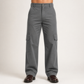 Nero | Mens Cargo Trousers Work Multi Pocket Straight Leg Trousers, Dark Grey