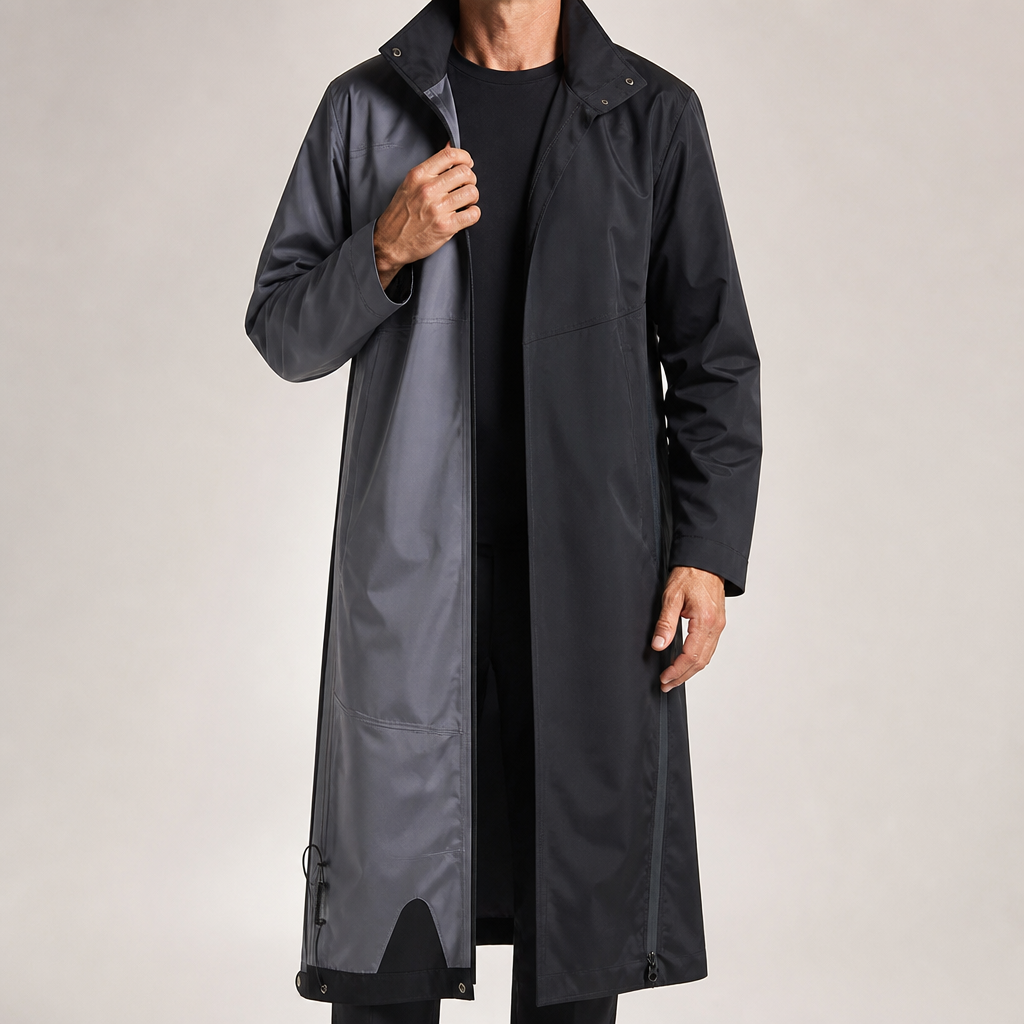 Nero | Mens Waterproof Jacket Hardshell 3 Layer Windproof Outdoor Coat, Black